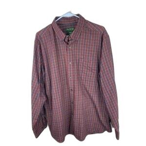 David Taylor Size L Mens Wrinkle Free Shirt Long Sleeve Maroon Button Down